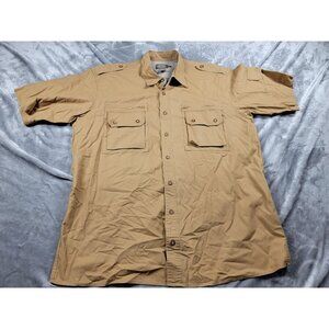 Cabela's‎ Safari Series Shirt Mens LT Tall Brown Hunting Outdoor Pockets Utility